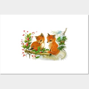 Little Foxes Christmas Posters and Art